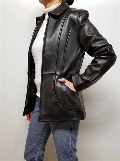 real leather jacket women.